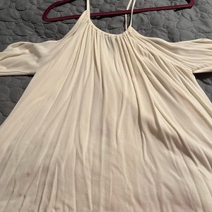 Size M spaghetti strap shoulder showing long sleeve shirt